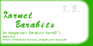 kornel barabits business card